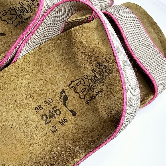 Birkenstock Birki’s Curaçao ll Stretch Slide Sandals Pink & Beige - Picture 5 of 6